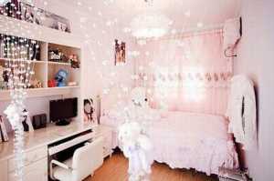 灰粉色女孩温馨卧室装修效果图