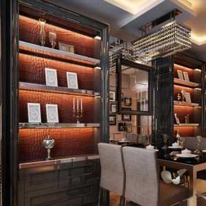 中式风格二居室餐厅书架装修效果图