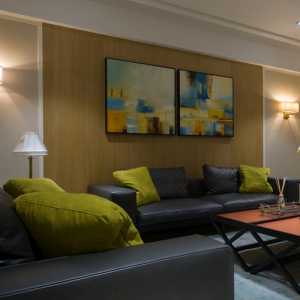 混搭风格酒店式公寓卧室背景墙设计装修效果图