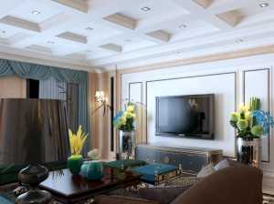 中式古典跃层客厅窗帘装修效果图