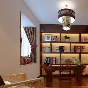 日韩风格五居室书房书柜装修效果图