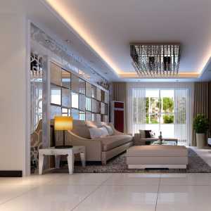 美式风格二居室客厅走廊装修效果图