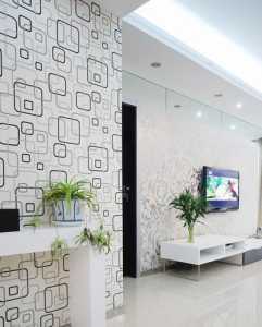 现代客厅电视墙墙纸装修效果图